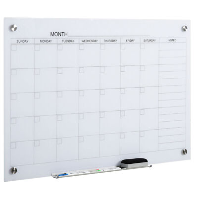 Calendar Dry Erase Board for Monthly Daily Wall Mounted Whiteboard with Markers
