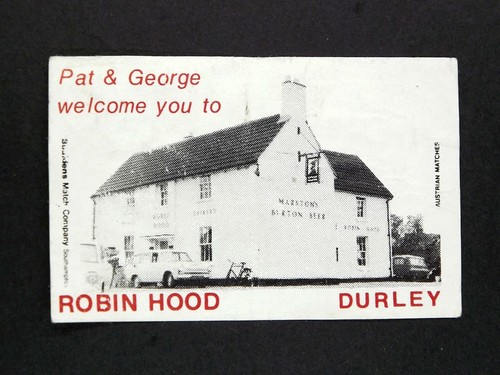 Matchbox Label Pub Robin Hood Durley Hampshire MI172