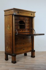 Secretaire stile impero lastronato e intarsiato
