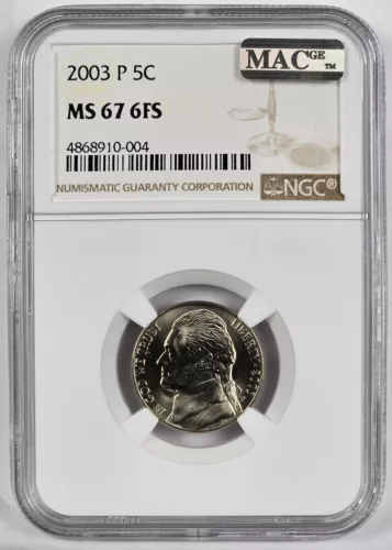 2003 P Jefferson Nickel *** NGC MS 67 6FS *** MAC