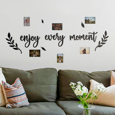 Enjoy Every Moment Metal Sign   Boho Decor, Modern Metal Artwork, Farmhous