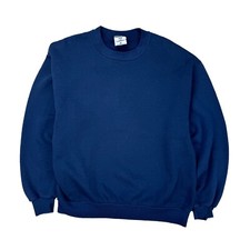 Vintage JERZEES 90s Blank Blue Crewneck Sweatshirt Size Large USA Made