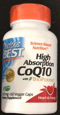 Doctor's Best High Absorption Coq10 with Bioperine 200 mg 60 Veg Caps (H9)
