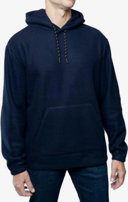 Mens Polar Fleece Pullover Hoodie Navy Blue Size Small LAZER $35 - NWT