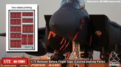 Tetra Model AA72001 1/72 Remove Before Flight Tags (Colored Etching Parts)