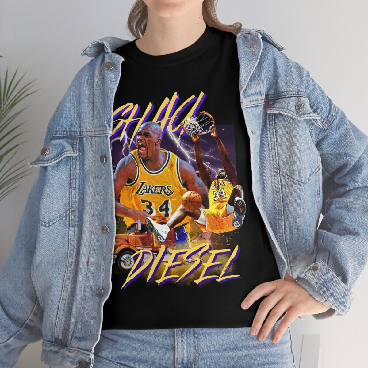 Shaquille O’ Neal T Shirt Shaq Diesel tee Los Angeles Lakers merch