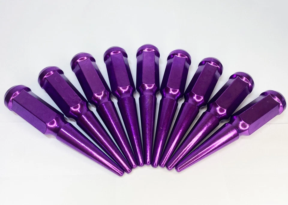 FIT ACURA CL LEGEND TC TL VIGOR 4.5'' SPIKE LUG NUT CONE SEAT 12x1.5 PURPLE 16PC - Image 3 of 4