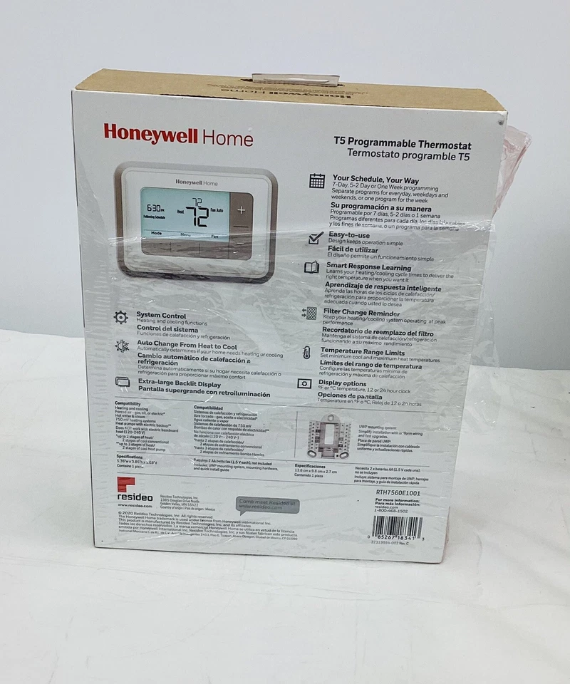 Honeywell (RTH7560E1001)T5 7-Day Programmable Thermostat New - Image 2 of 3