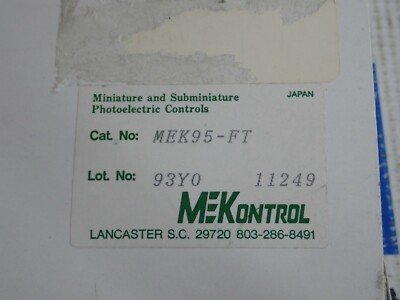 MEKONTROL MEK95-FT PHOTOELECTRIC CONTROL FIBER OPTIC SENSOR