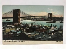1910 BROOKLYN BRIDGE NEW YORK Drink Austin, Nichols & Co SUNBEAM Coffee Postcard