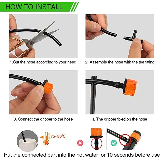 40M Bewässerungssystem DIY Micro Drip Tröpfchenbewässerung Tropfschlauch Garten - Bild 2 von 4