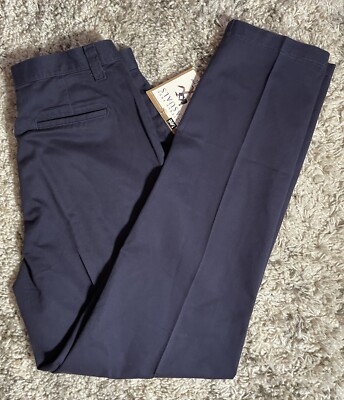 New! Lee Casuals Navy Blue Chino Dress Pants Wrinkle Free Tapered Leg 12  Long | eBay
