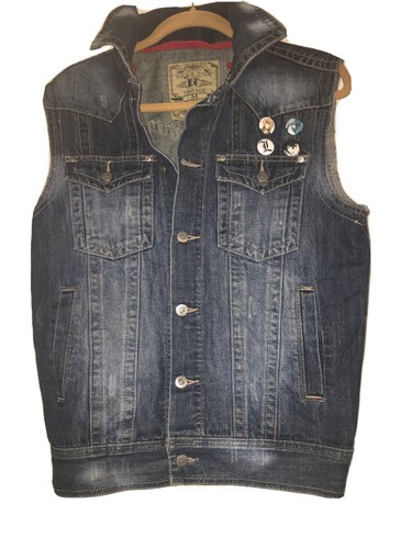 Bare Fox Men's Denim Button Vest Size M 
