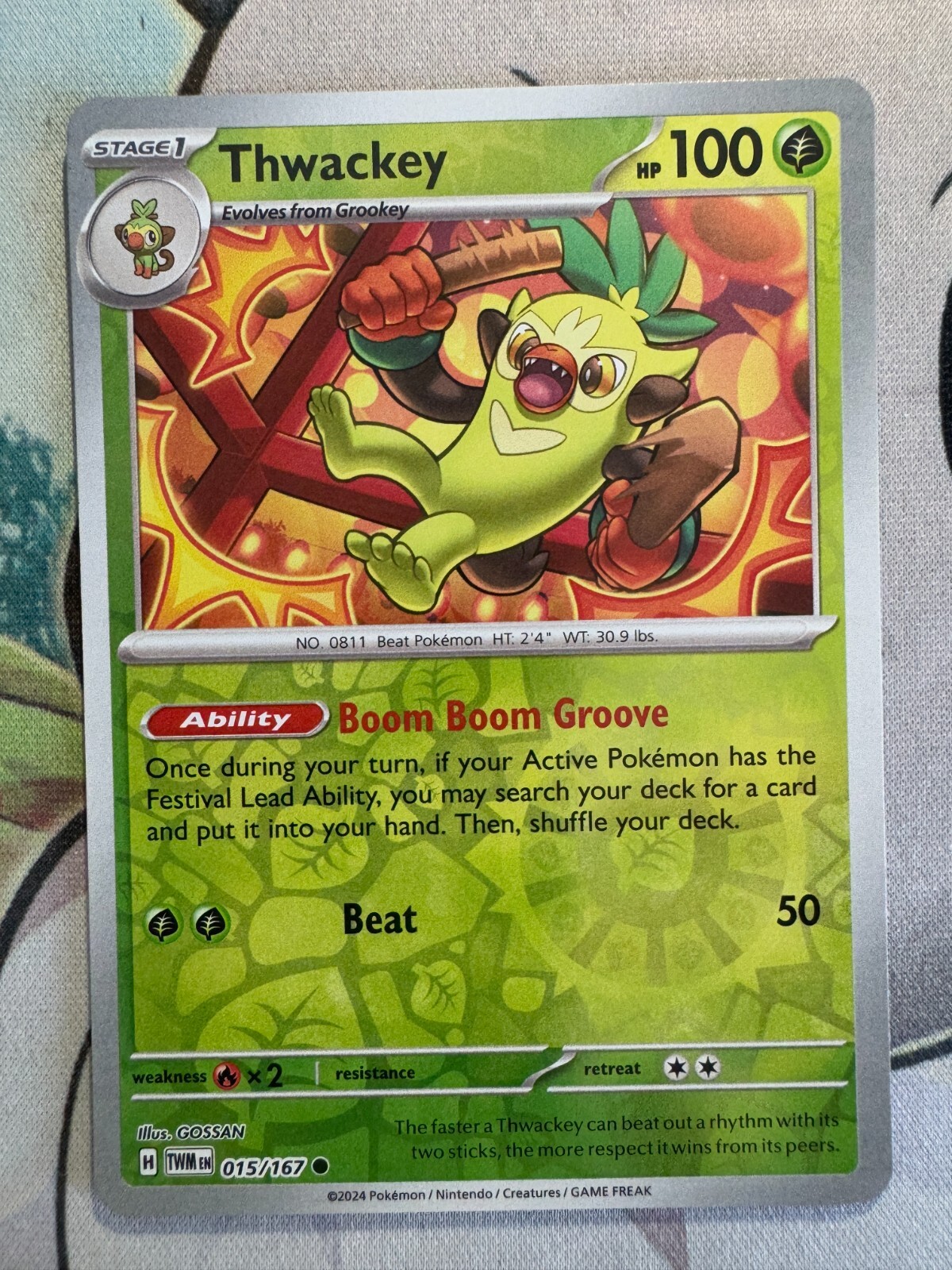 Thwackey Reverse Holo English Pokemon TCG BKBC574
