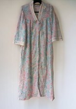 Miss Elaine At Home Robe Snaps 3/4 Sleeve Lightweight Long Floral Pockets Vtg