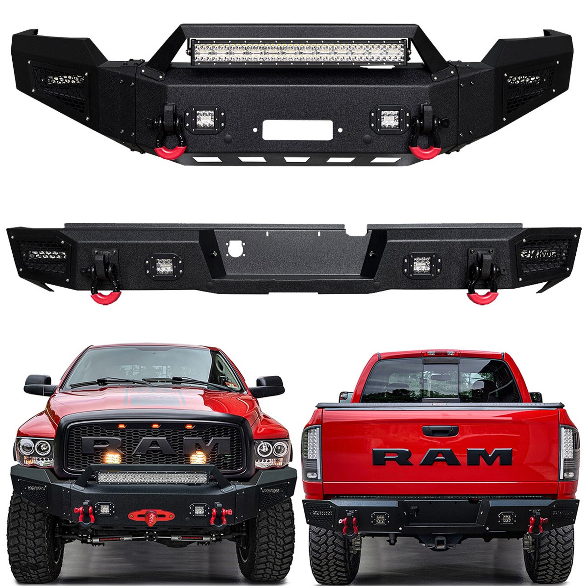 Vijay For 2002-2005 Dodge Ram 1500 Front or Rear Bumper with D