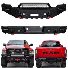 Vijay For 2002-2005 Dodge Ram 1500 Front Or Rear Bumper With D-rings Lights