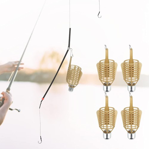 Portable Fishing Bait Cage,Tainless Steel Fishing Trap Basket Feeder Holder P...