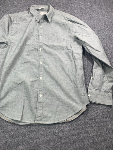 Lucky Brand Shirt Mens Medium Long Sleeve Gray Denim Saturday Stretch Button Up - Picture 3 of 15