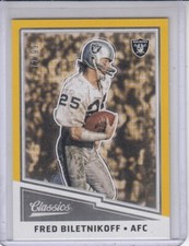 FRED BILETNIKOFF 2017 Panini Classics Timeless Tributes Gold #148 72/99 Raiders