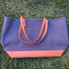 Borsa Mansur Gavriel Everyday Cabas in tela blu naturale pelle di design $595