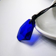 Pendant Necklace Glass Moon Shape Rope Chain Smooth Classic Women Jewelry