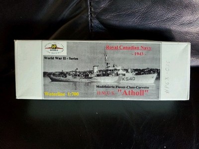 Seltener HP Models HMCS Atholl K540 1943 Resin Waterline Modellbausatz im Maßstab 1:700.
