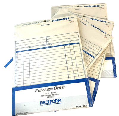 Rediform Carbonless Purchase Order Book -New 1L148 - 8.5'' x 11'' 17 Lines 4-Part