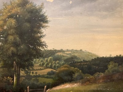 Gemälde Öl Papier Landschaft zu Identifizieren XIX Wald Barbizon Schule Alte Art