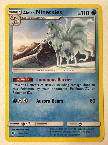 Alolan Ninetales 28/147 Rare Burning Shadows Pokemon NM