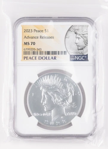 2023 Peace Silver Dollar Advance Releases MS 70 NGC Philadelphia Mint - 727B