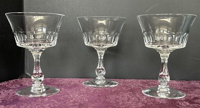 FOSTORIA Blown Crystal GEORGIAN 5.25'' Champagne Glass (Stem 6097) - Set Of 3
