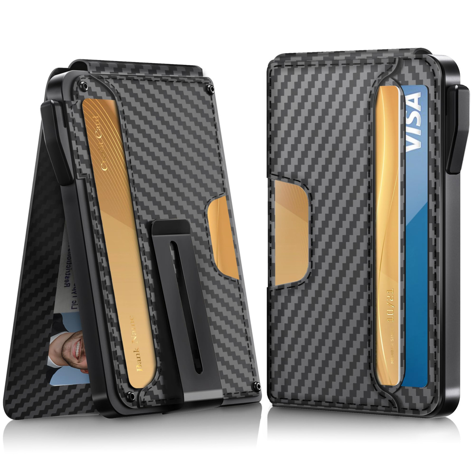 Minimalist Slim Mens Wallet with Cash Slot and ID Window-image