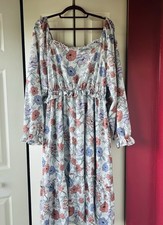 Floral Ruffled Off Shoulder Dress Size 3XL