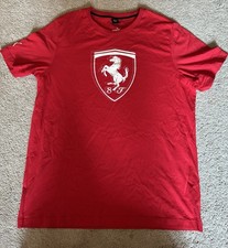 Scuderia Ferrari F1 Official Shield Logo T-Shirt PUMA Red Top Size L