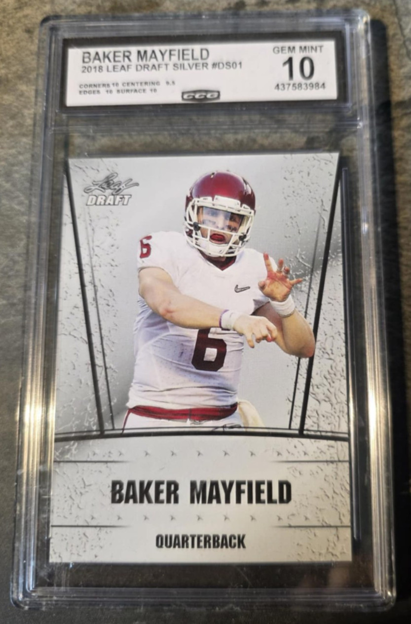 2018 Leaf Draft Silver Baker Mayfield #DS01 CCG 10 Gem Mint RC