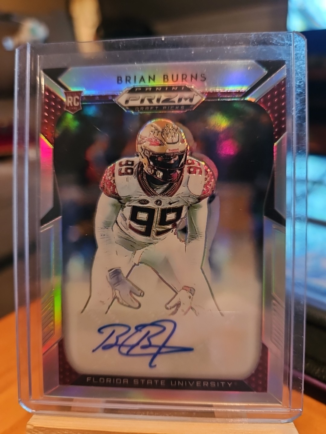 2019 Panini Prizm Draft - Draft Picks Brian Burns #208 Silver Prizm Autographs