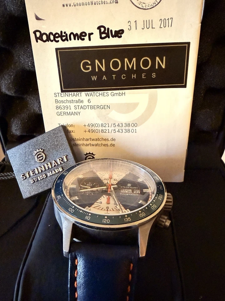 Steinhart Racetimer 7750 Chronograph Blue Dial - Image 4 of 4