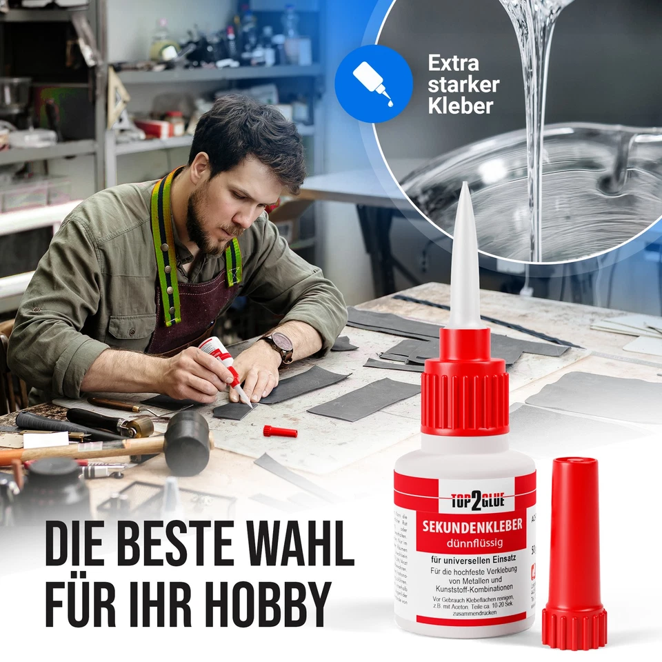 Sekundenkleber 50g Modellbau Superkleber extra stark Kunstoff Metall Cyanacrylat - Bild 3 von 4