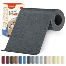 Linen Fabric Repair Tape Kit, 4" x 80" Self-Adhesive x 80", Darker Grey