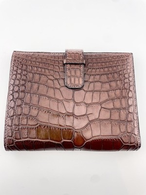Vintage Hermes Alligator Leather Wallet/Card Holder Brown.