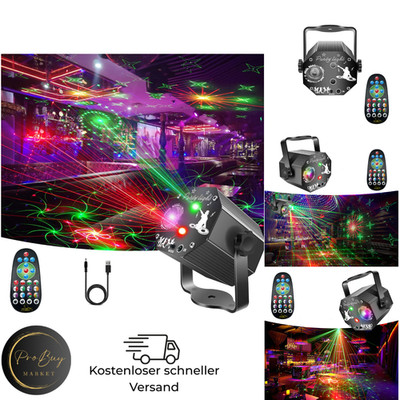 Mini DJ Disco Laser Licht Projektor USB Aufladbare LED UV Sound Strobe Bühne