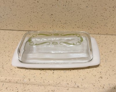 Vintage Pyrex Glas Kerrygold Werbe Deckel Butterdose Retro 2