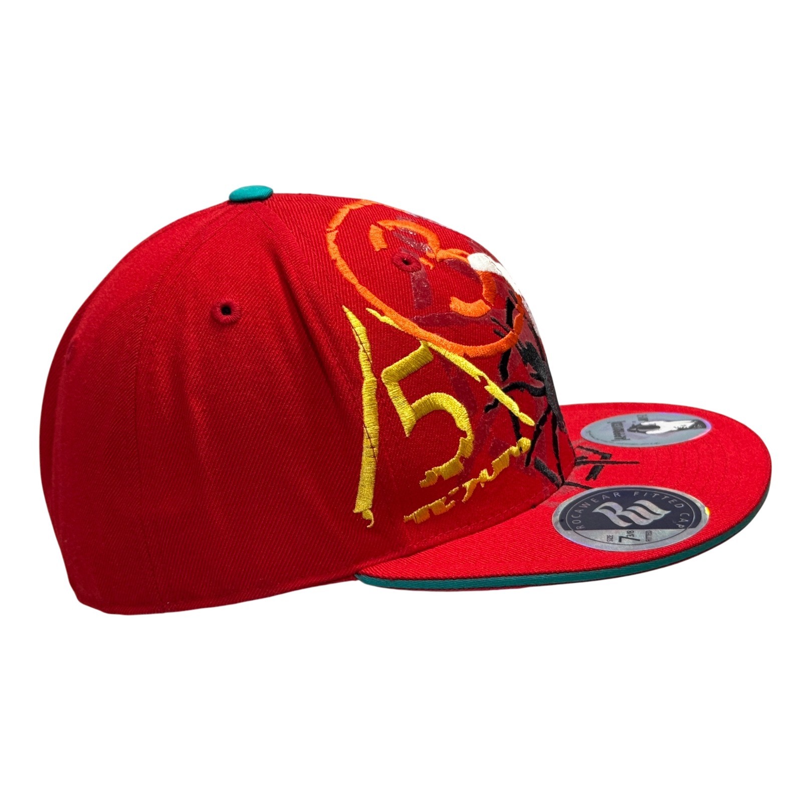 Rocawear Authentic Fitted Cap Hat Red Graffiti Sp… - image 4