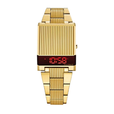Bulova 97C110 Uhr Archives Series Computron Digital Gold Color Japan Neu