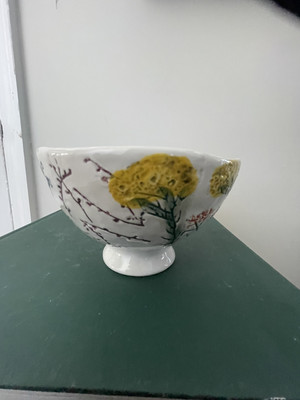 Anthropologie Home Dagny Bowl chrysanthemums