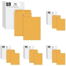 Reliable 28 lb Kraft Clasp Envelopes, 9x12, Ideal for Mailing & Organization