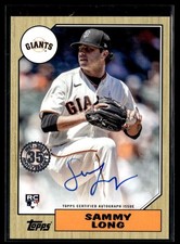 2022 Topps 1987 Baseball Autographs Series Two Sammy Long RC Auto San Francisco
