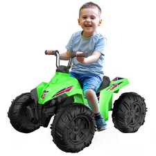 Flybar KT25017AE Kid Trax 12V Glow ATV Ride-On Toy, Green, Rechargeable Battery,