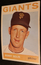 1964 TOPPS BASEBALL SET. #374 Bobby Bolin, San Francisco Giants, VGEX